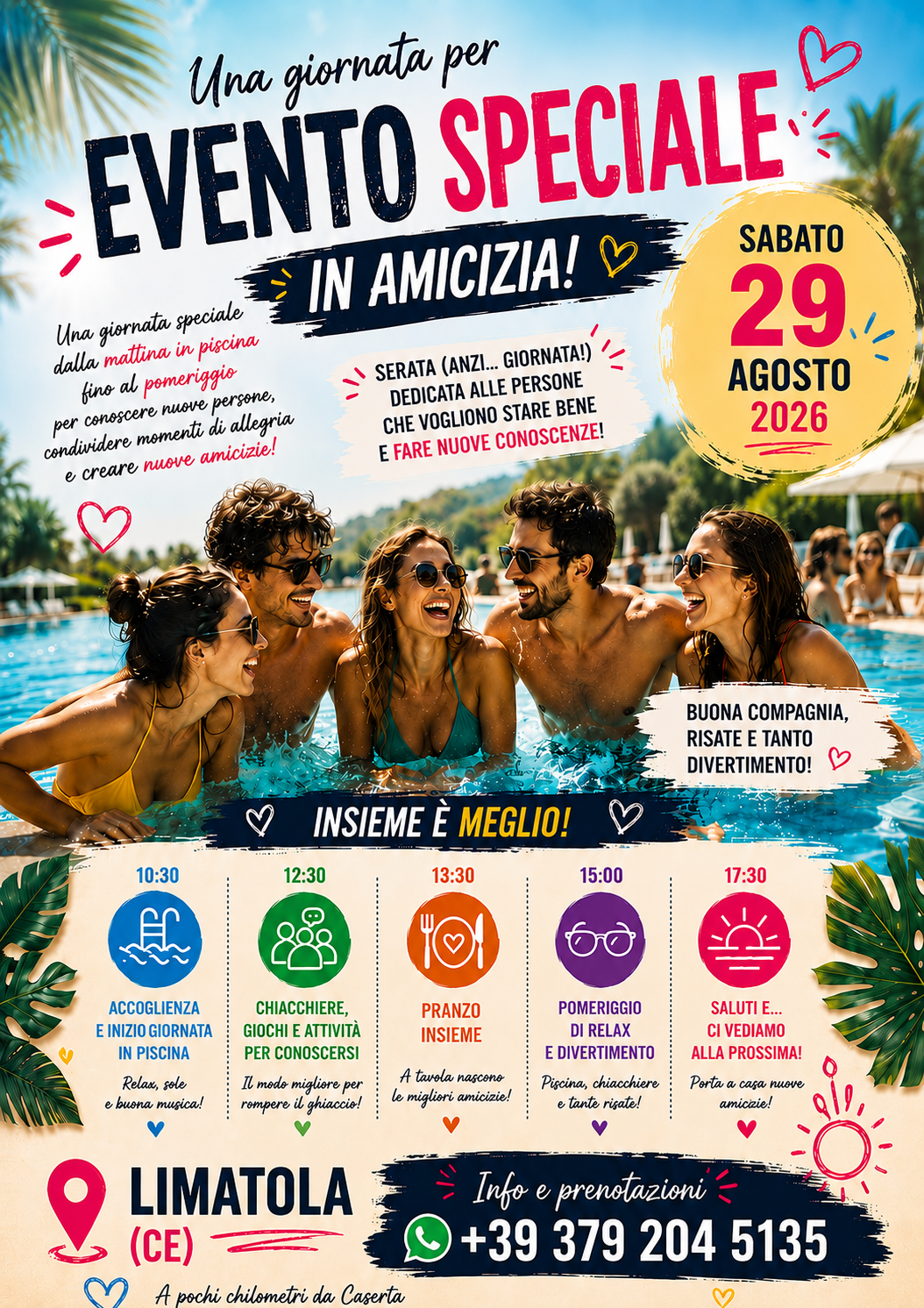 Giornata in piscina in amicizia 29 agosto 2026